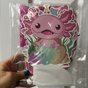 🎉Adorable Pink Axolotl Birthday Party Decor🩷🤍💚